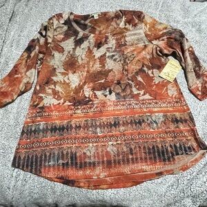 Women's Autumn Leaf Print Top
